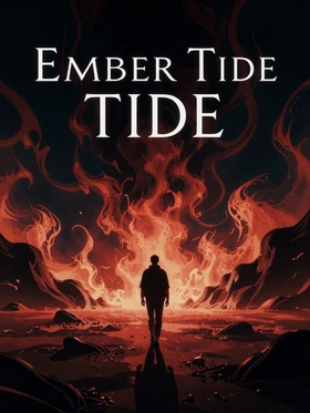 Ashen Window game cover - lone figure walking through a surreal burning dreamscape